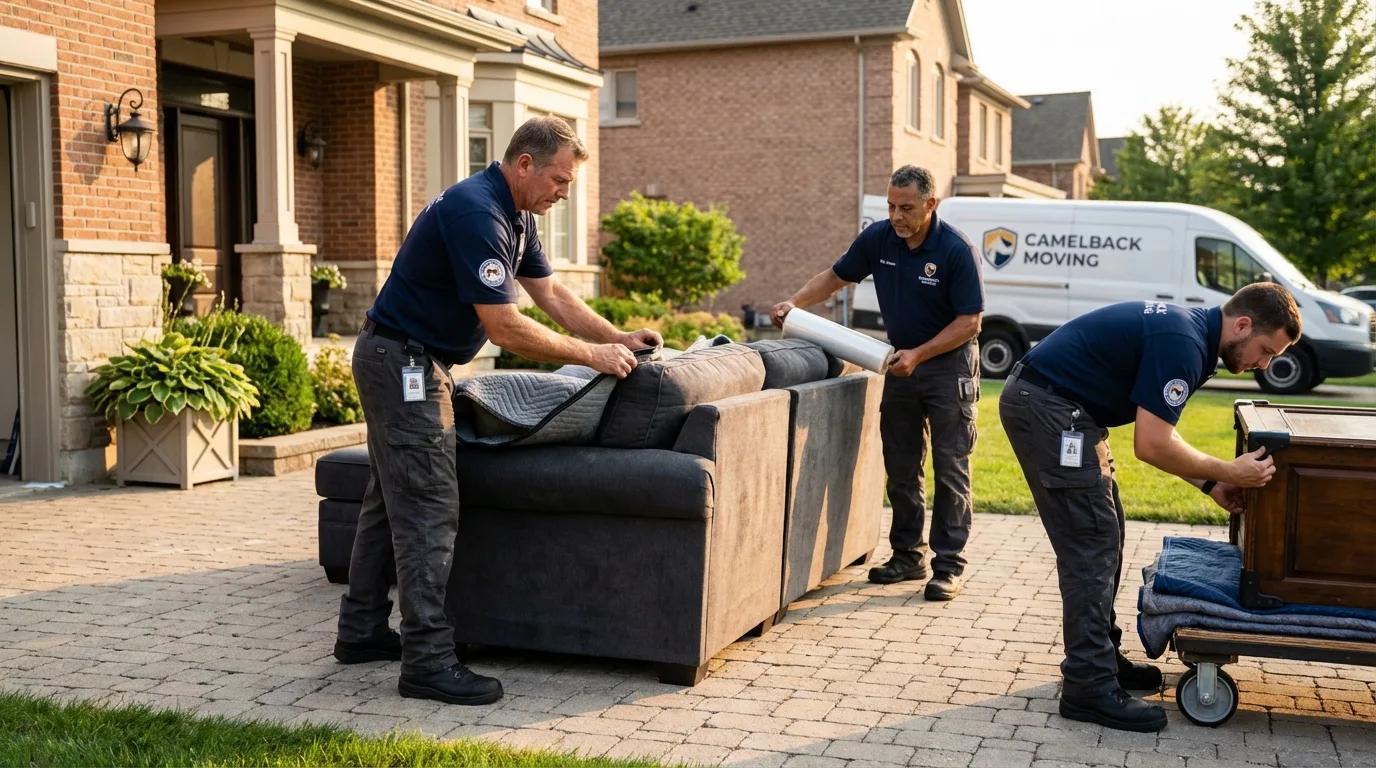 Large estate moving crew wrapping furniture in Starke, FL
